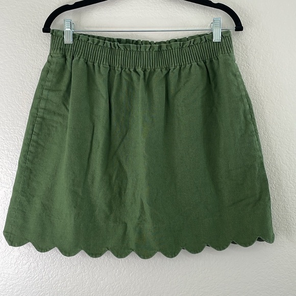 J Crew Linen Cotton blend skirt Green Size 10 - Picture 2 of 6